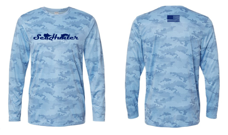 SeaHunter Drifit Blue Camo Long Sleeve