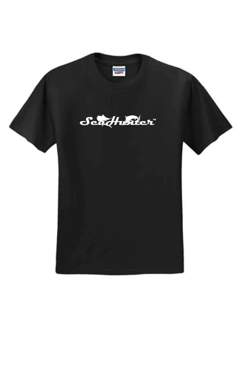 SeaHunter Black Youth Cotton Short Sleeve