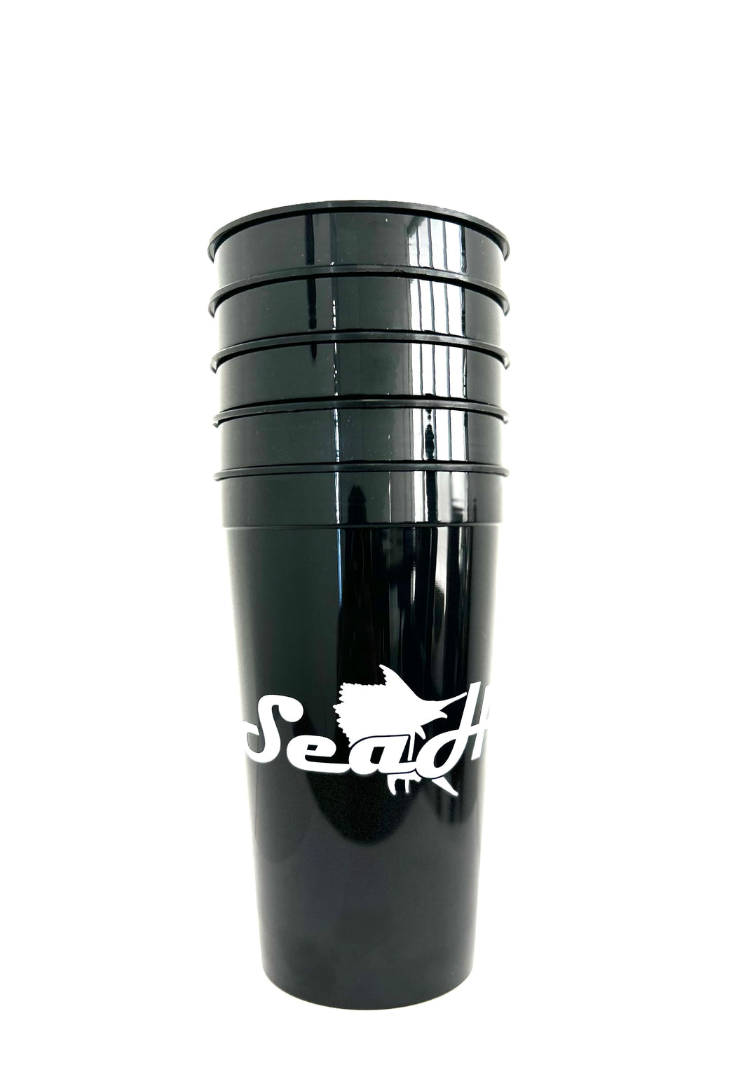 SeaHunter Black Plastic Cups 5 Pack
